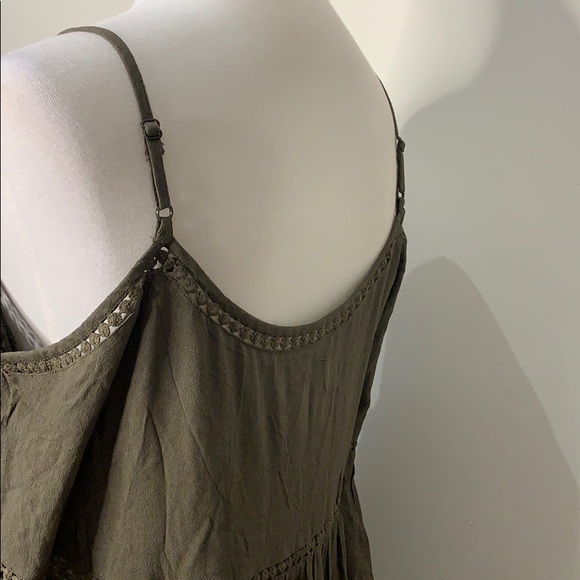 SOPRANO Olive Green Cold Shoulder Boho Dress S - Picture 6 of 11